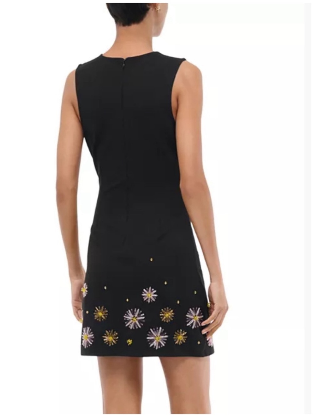 STAUD Black Beaded Mercer dahlia daydream Mini Dress Pink &Gold - Picture 4 of 8